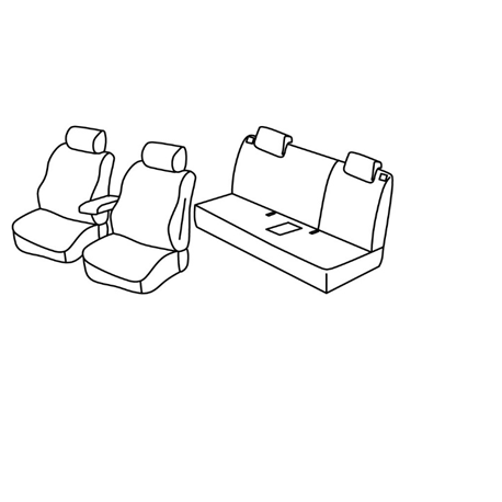 Housses Auto sur Mesure AUDI  A1  3 Portes  2010 à 2015  avec porte gobelet  assise arrière