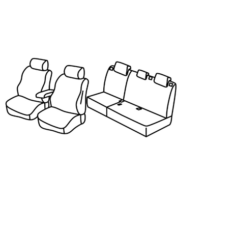 Housses Auto sur Mesure CHEVROLET DAEWOO CAPTIVA SANS ACCOUDOIR ARRIERE 2006 à 2011