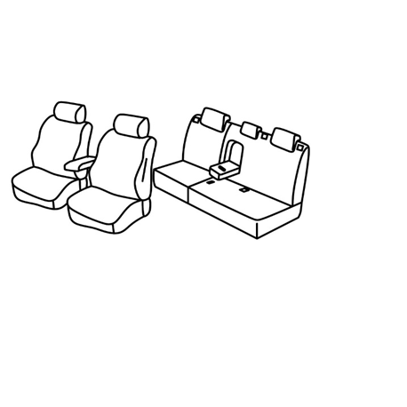 Housses Auto sur Mesure  CHEVROLET  DAEWOO CAPTIVA AVEC ACCOUDOIR ARRIERE  2006 à  2011