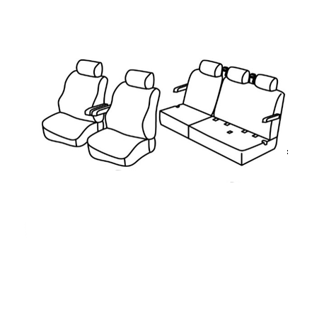 Housses Auto sur Mesure HARMONY MERCEDES VITO MIXTO Avec 2 dossiers arriere De 2014 à aujourd'hui