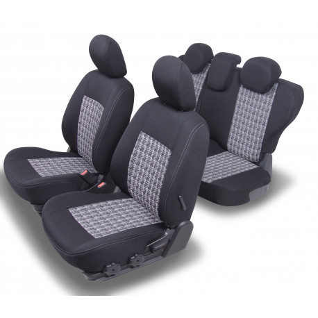 Peugeot 205, Housse siège auto, sièges avant, gris, noir