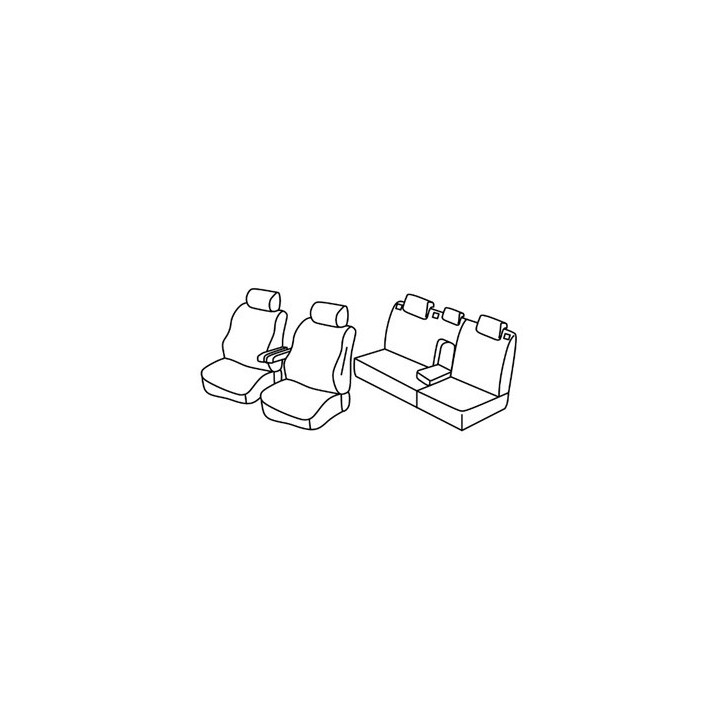 Housses Auto sur Mesure  CITROEN C5  De 2004 à 2008  Banquette 1/3 2/3  avec Accoudoir avant