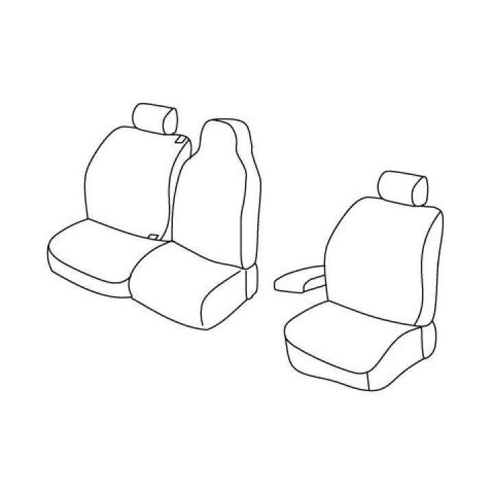 HOUSSE UTILITAIRE SUR MESURE SIMILI CUIR + JEANS  BLEU RENAULT MASTER   De 2010 à aujourd'hui