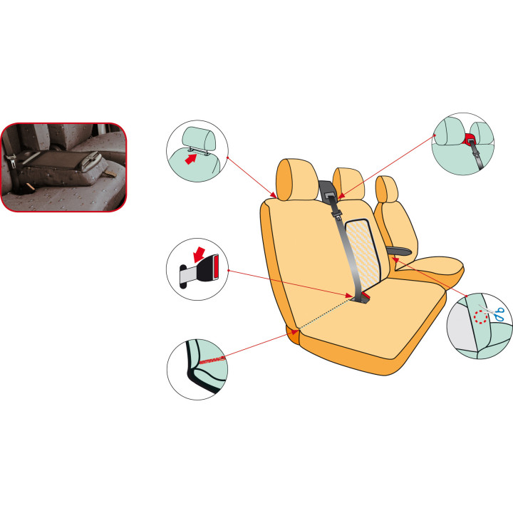 Housse utilitaire sur mesure Simili Cuir + Jeans Gris  PEUGEOT BOXER  De 2007 à aujourd'hui