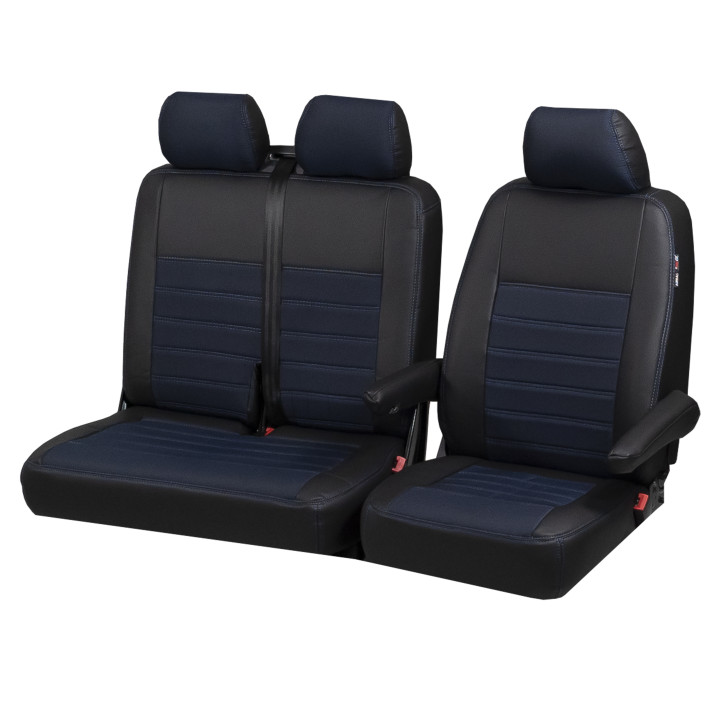 Housse utilitaire sur mesure Simili Cuir + Jeans Bleu Fiat Ducato De 2007 à aujourd'hui