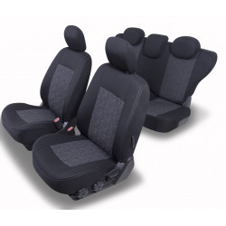 Housses sièges auto sur mesure Toyota RAV4 Hybrid de 2018. AVEC accoudoir arrière sans porte gobelet.