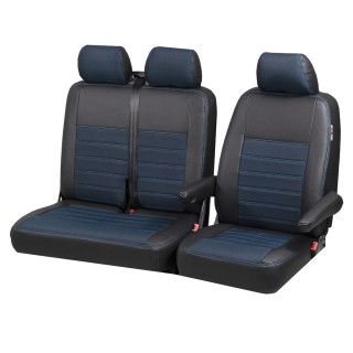 Housse utilitaire sur mesure  Simili Cuir + Jeans Bleu   Peugeot Partner  2008 à 10/2018