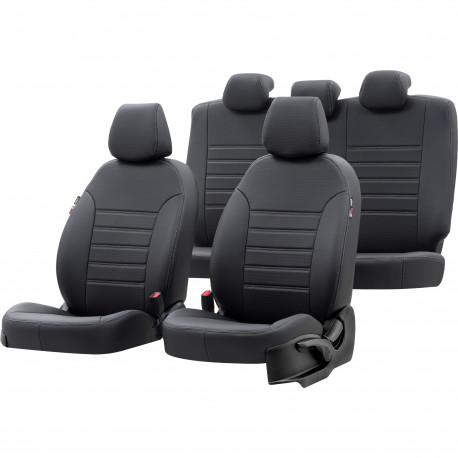 Housses  Sièges Utilitaires  sur Mesure Simili Cuir Renault Master 7 places  De 2011 à aujourd'hui  Banquette avant en 4 Parties