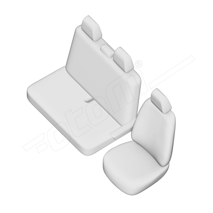 Housse utilitaire sur mesure   RENAULT TRAFIC Banquette 1 Dossier + 1 Assise   De 2015 à aujourd'hui