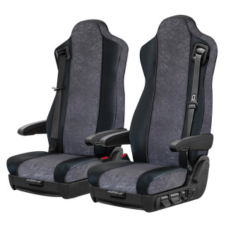 Housses de sièges Poids Lourds Bords simili + Centre Alcantara IVECO  S WAY