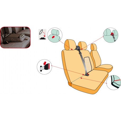 Housses de sièges sur mesure utilitaires Toyota Proace De 2007 à 2016