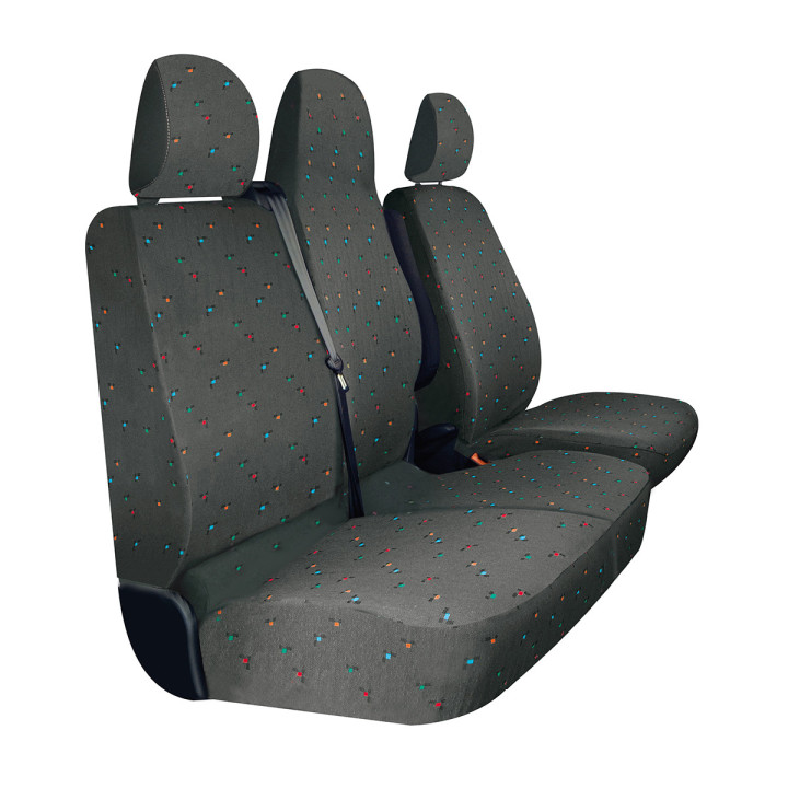 Housses de siège sur mesure utilitaires Renault Trafic  2014 à aujourd'hui  BANQUETTE EN 4 PARTIES