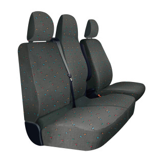 Housses de siège sur mesure utilitaires Nissan Primastar  2018 à aujourd'hui  BANQUETTE EN 4 PARTIES