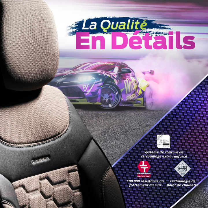 Housse de siège auto  universelle  Carbon Beige