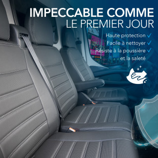 Housse utilitaire sur mesure Simili Cuir TOYOTA PROACE Banquette avec  Tablette + 2 Assises De 2016 à aujourd'hui