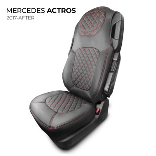 Housses de sièges Poids Lourds Simili Cuir MERCEDES  ACTROS De 2017 à aujourd'hui  Assise Passager Fixe
