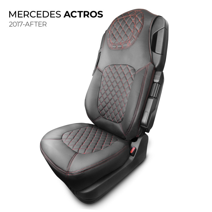 Housses de sièges Poids Lourds Simili Cuir MERCEDES  ACTROS De 2017 à aujourd'hui  Assise Passager Fixe