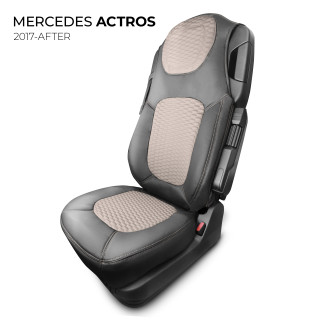 Housses de sièges Poids Lourds Simili Cuir MERCEDES  ACTROS De 2017 à aujourd'hui  Assise Passager Fixe