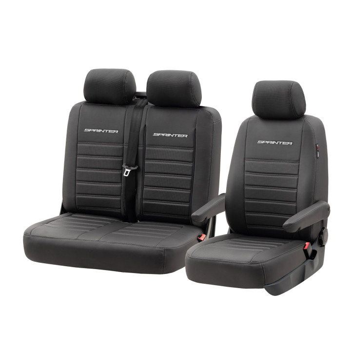 Housse utilitaire sur mesure Simili Cuir  Mercedes Sprinter e 2008 à 2018  à aujourd'hui Avec broderies