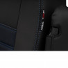Housse  siège utilitaire Simili Cuir + Jeans Bleu Opel Vivaro Banquette avec Tablette + 2 Assises  De 2023 à aujourd'hui