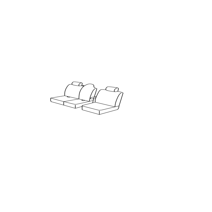 Housse siège utilitaire Renault Master - Banquette en 4 Parties