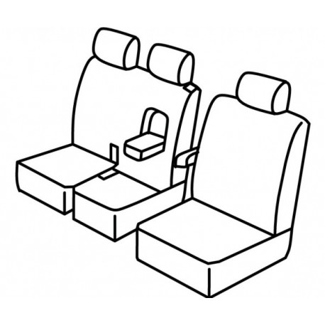 Housses de sièges sur mesure utilitaires  Peugeot Expert  à partir de 2016 Banquette Avec Tablette 2 assises