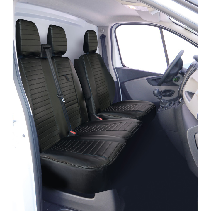 Housse utilitaire sur mesure Simili Cuir  VW CRAFTER De 2017 à aujourd'hui Banquette en 4 parties