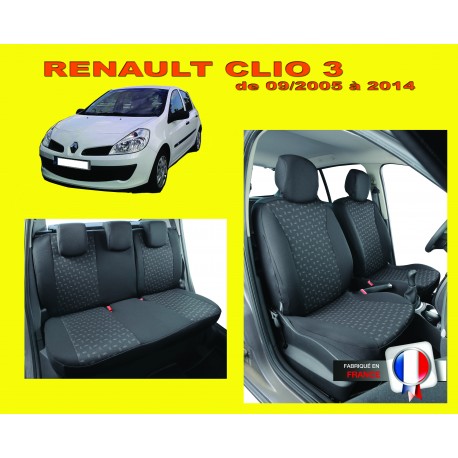 Housse de siège auto sur mesure privilège pour voiture RENAULT CLIO 3