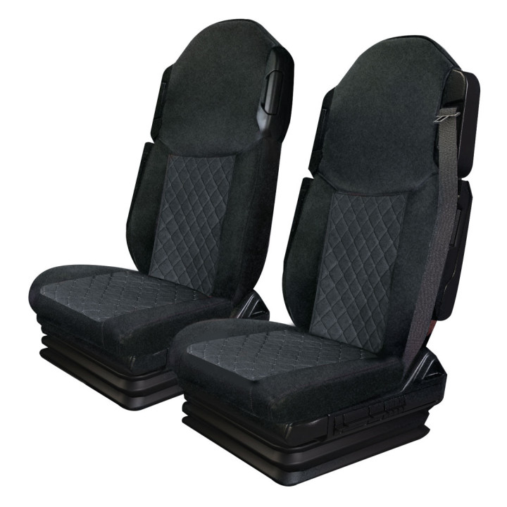Housses de sièges poids lourds Bords simili + Centre  Coton Matelassé   FORD F MAX