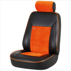 Housses de sièges auto simili cuir  universelles  Premium alcan orange