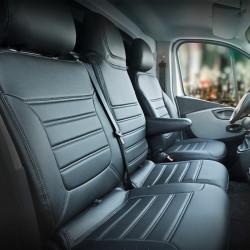 Housse  de siège sur mesure utilitaire  Renault Master 3 - siège suspendu de 2011 à 2024- banquette en 4 parties