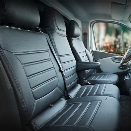 Housse  de siège sur mesure utilitaire  Renault Master 3 - siège suspendu de 2011 à 2024- banquette en 4 parties