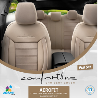 Housses de siège auto universelles haut de gamme Confortline simili cuir beige
