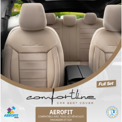 Housses de siège auto universelles haut de gamme Confortline simili cuir beige