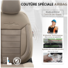 Housses de siège auto universelles haut de gamme Confortline simili cuir beige