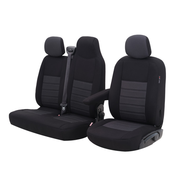RENAULT MASTER- BANQUETTE EN 4 PARTIES- Housse de siège sur mesure utilitaire de 2019 à aujourd'hui