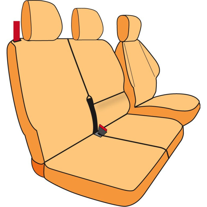 Housses sièges utilitaires sur mesure simili cuir + alcantara Fiat Doblo de 2022 à aujourd'hui