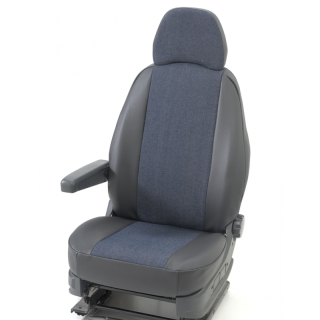 Housse de siège sur mesure utilitaire  Opel Movano de 2010 à aujkourd'hui en simili jeans bleu