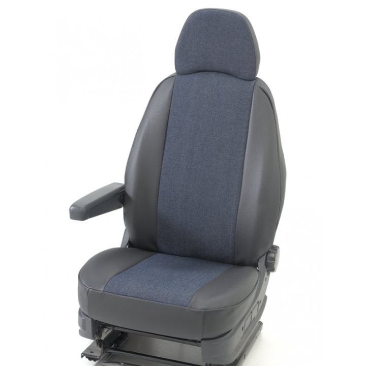Housse de siège sur mesure utilitaire  Opel Movano de 2010 à aujkourd'hui en simili jeans bleu