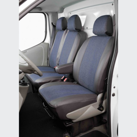 Housses utilitaire en Jeans Bleu sur mesure pour Ford Transit de 2006 à 2013