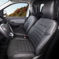 Housses sièges utilitaires sur mesure en Simili Cuir pour Volkswagen Caddy 2 places de 2020 à aujourd'hui