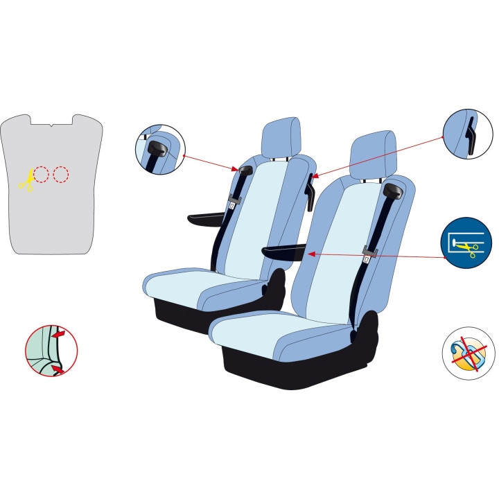 HOUSSE DE SIEGE SUR MESURE RENAULT T K C D