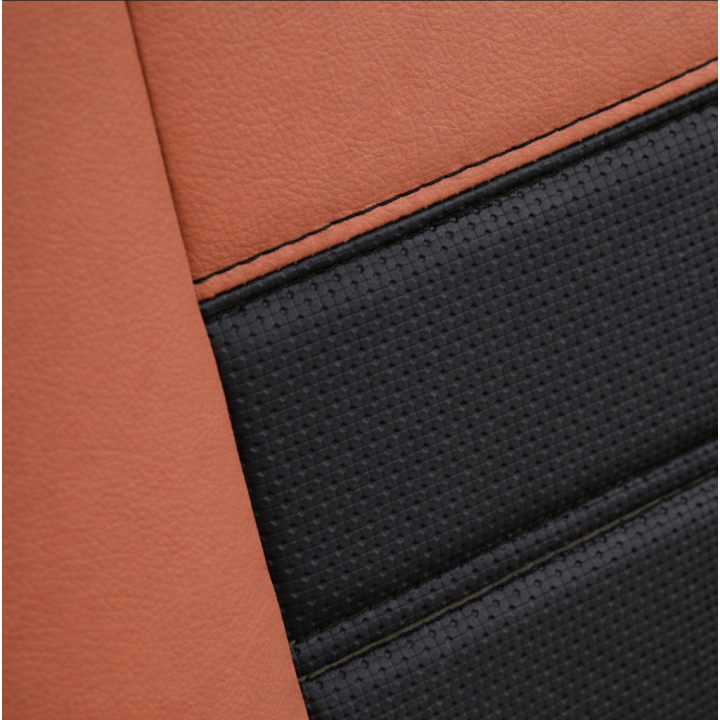 Housses de sièges auto sur-mesure en simili cuir marron pour Isuzu D-Max - 5 places - de 2012 à 2019