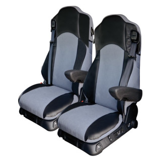 Housses de Sièges Poids Lourds Simili + Alcantara  MERCEDES ACTROS De 2012 à aujourd'hui Assise Passager Repliable