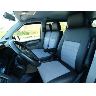 Housse de siège utilitaire sur mesure Simili Cuir + Alcantara gris Volkswagen Crafter 2008 à 2018