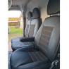 Housse de siège utilitaire sur mesure Simili Cuir + Jeans gris Volkswagen Crafter 2008 à 2018