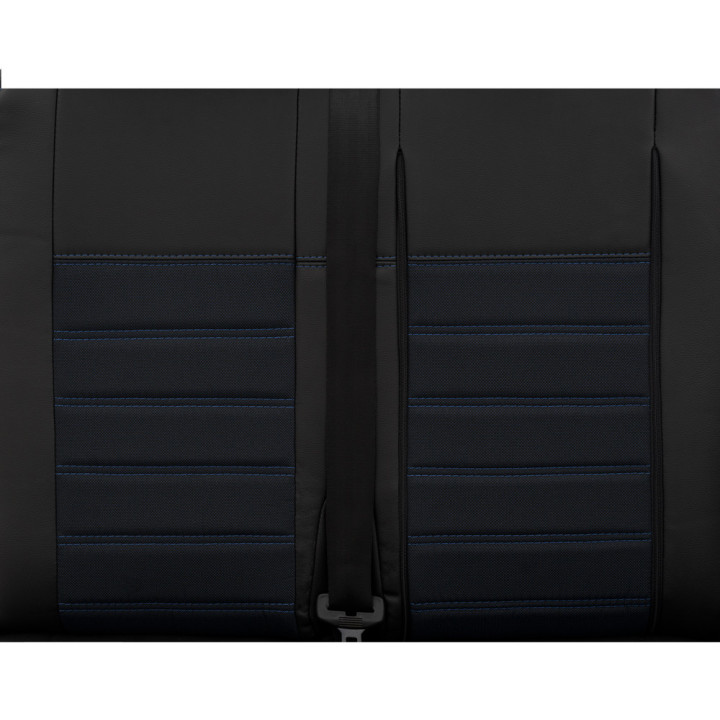 Housse de siège utilitaire sur mesure Simili Cuir + Jeans bleu Volkswagen Crafter 2008 à 2018