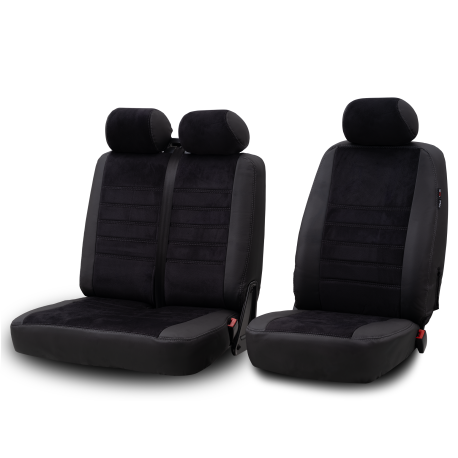 Housse de siège utilitaire sur mesure Simili Cuir + Alcantara noir Citroën Jumper 2007 à aujourd'hui