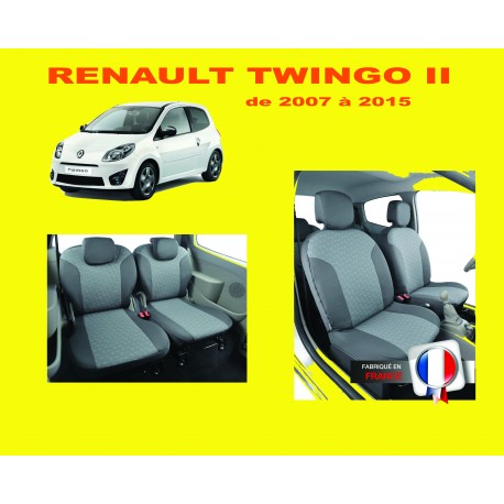 Housse de siège Auto / Voiture - Sur Mesure pour RENAULT Twingo 2 (03/2007  à 08/2014)