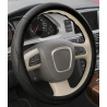 Couvre volant  cuir voiture noir et blanc 37/38 cm